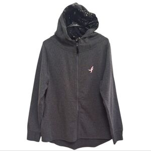 Susan G. Komen By Earth Yoga Gray Hooded Women's Sweater Full Zip Size XXL
